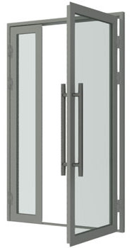⁠Алюминиевая двустворчатая дверь (холодный профиль)