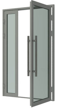 ⁠Алюминиевая двустворчатая дверь (теплый профиль)